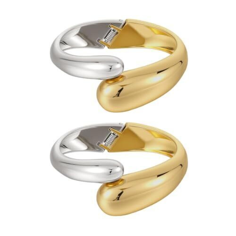 3381 Cuff Bracelet Stack, 18K Gold-plated Open Bangle Bracelet